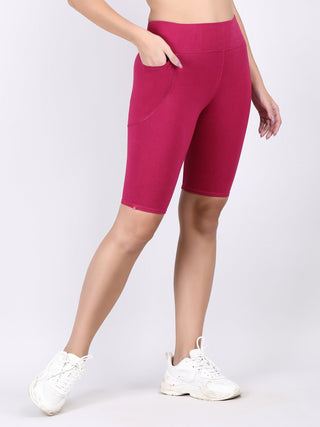 Adorna Shapparel Cycling Shorts for women with Tummy & Thigh Shaping - Magenta