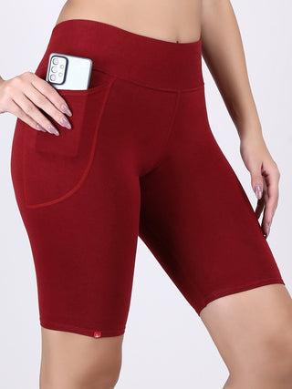 Adorna Shapparel Cycling Shorts for women with Tummy & Thigh Shaping - Maroon