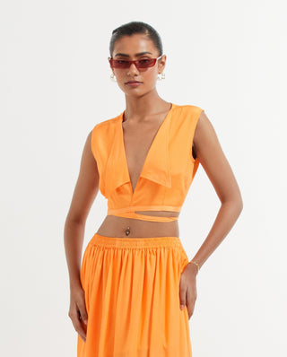 Orange Bonita Crop Top lose View