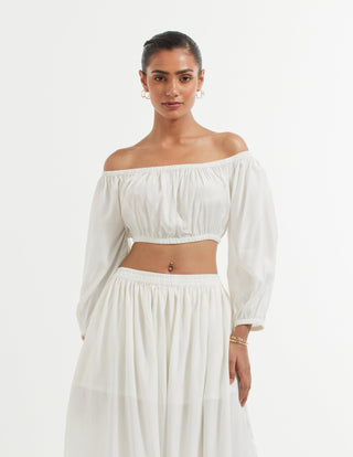 White Abel Co-Ord Set Front Half View