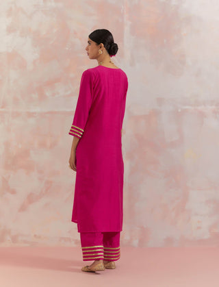 Pink Rooh Kurta With Pant (Set Of 2) back Side VIew