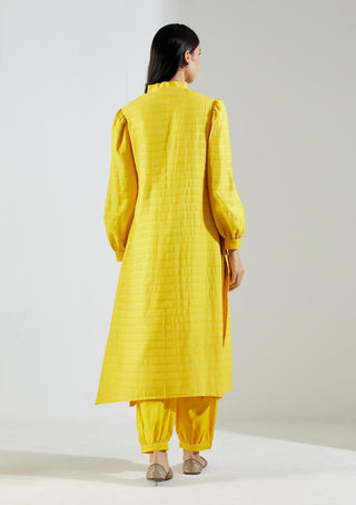 Yellow Polaris Kurta with Salwar (Set of 2) Back View