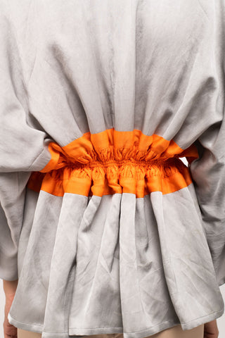Grey-Orange Short Cape fabric view