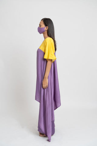 Purple Yellow Kurta Set by WearVega.
