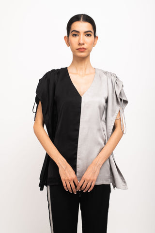 Black-Grey Kaftan Set by WearVega.