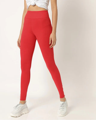 Adorna Active Leggings - Bloody Red