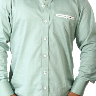 Plain Texture Green Shirt by WearVega.