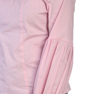 Peachy Pink A-Line Top With Balloon Sleeves hand
