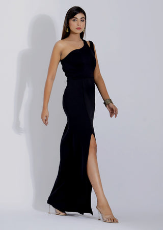 One Shoulder Evening Gown Front