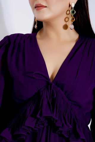 Purple Ruffle Gown