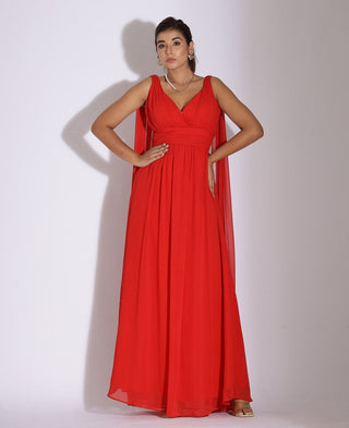 red evening gown for women front