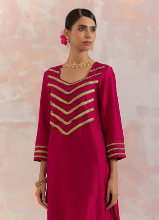 Red Rooh Kurta Front View