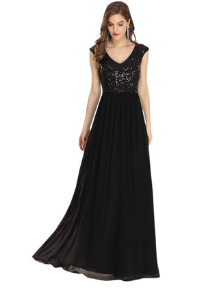 black color evening gown
