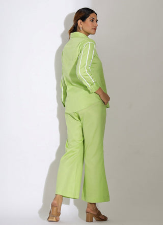 cotton shirt and flared pant set side