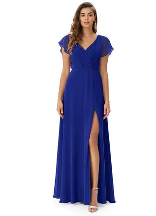 Royal Blue Pleated Gown For Women